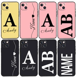 Personalised Name Initials Phone Case For iPhone 15 14 Plus 11 12 13 16 Pro Max Mini 7 8 X XR XS Max Cover
