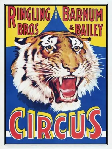 Zirkus-Metallschild im Retro-Vintage-Stil für Männerhöhle, Schuppen, Heimdekoration
