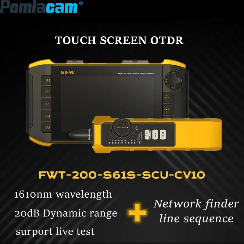 جهاز اختبار مباشر من الألياف النشطة OTDR بشاشة تعمل باللمس جديد لعام 2024 مع جهاز اختبار انعكاس المدى الديناميكي المدمج OPM VFL و1610nm