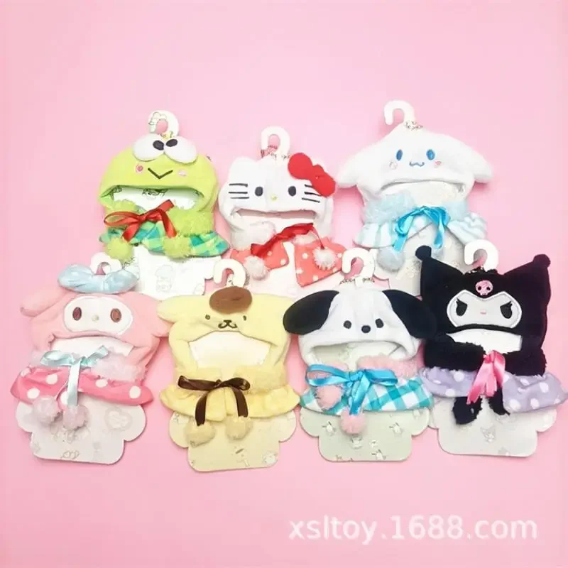 26 Styles New Anime Kuromi Mymelody Cinnamoroll Purin Plush Doll Clothes Kawaii Cartoon Cloak Coat Stuffed Toy Accessories Gifts