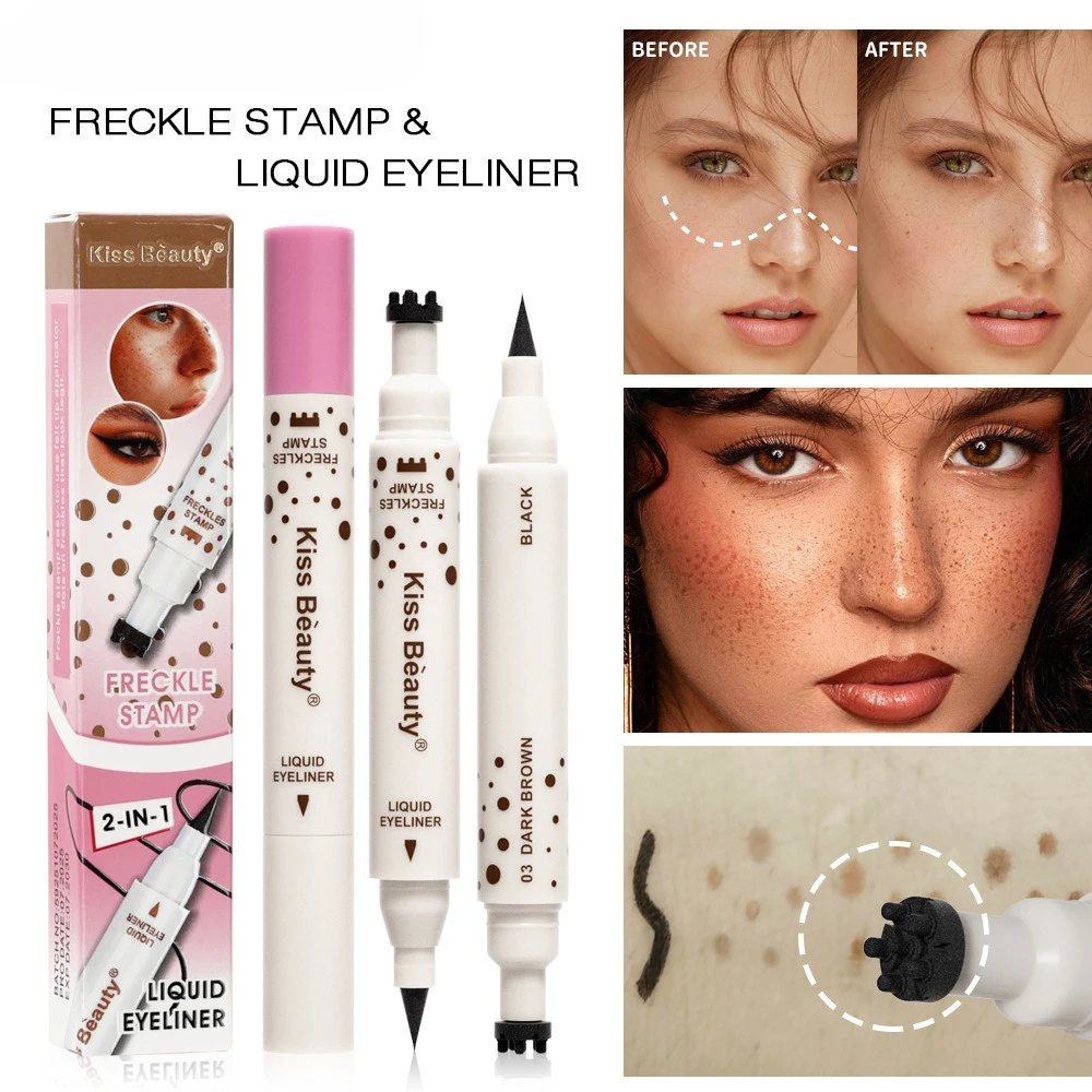 Two-in-One Natural Waterproof Mottled Eyeliner Pen, Quick-Drying Anti-Sweat Makeup Product