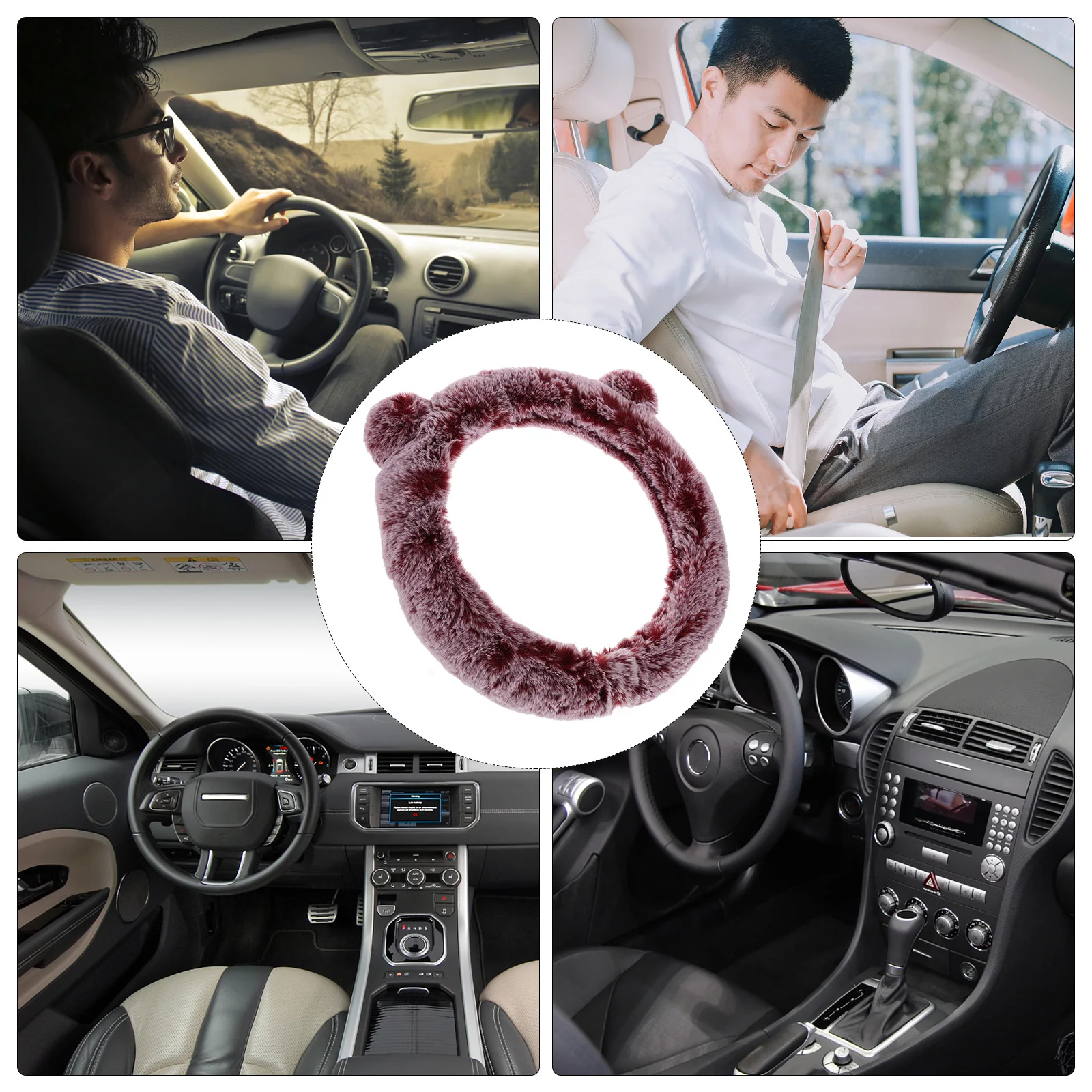 

1pc Steering Wheel Cover Universal Skid Proof Heat Resistant Durable Soft Grip Easy Install Fashion Interior Protection Gift Car