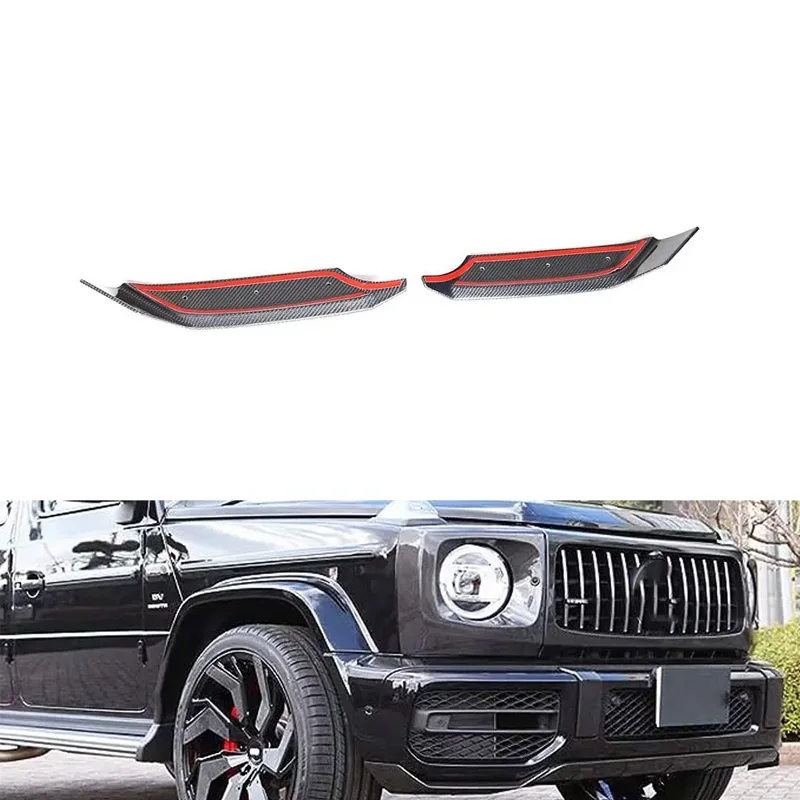 G63 Carbon Fiber Front Canards for Mercedes-Benz G63 AMG 2019 Edition 1 Sport Utility 4-Door Front Skirt Spoiler Wing Body Kit