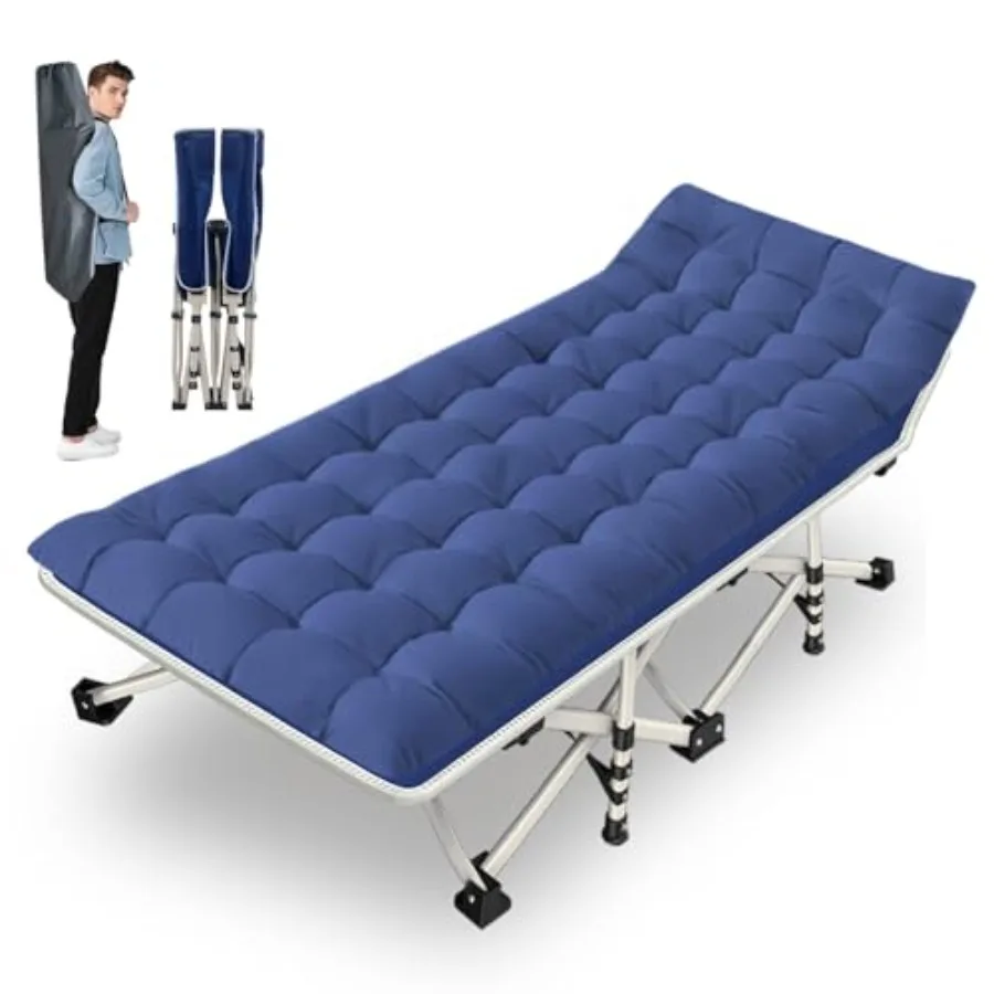 

Раскладная кровать для кемпинга с матрасом: удобная и прочная, выдерживает нагрузку до 450 фунтов, с сумкой для переноски