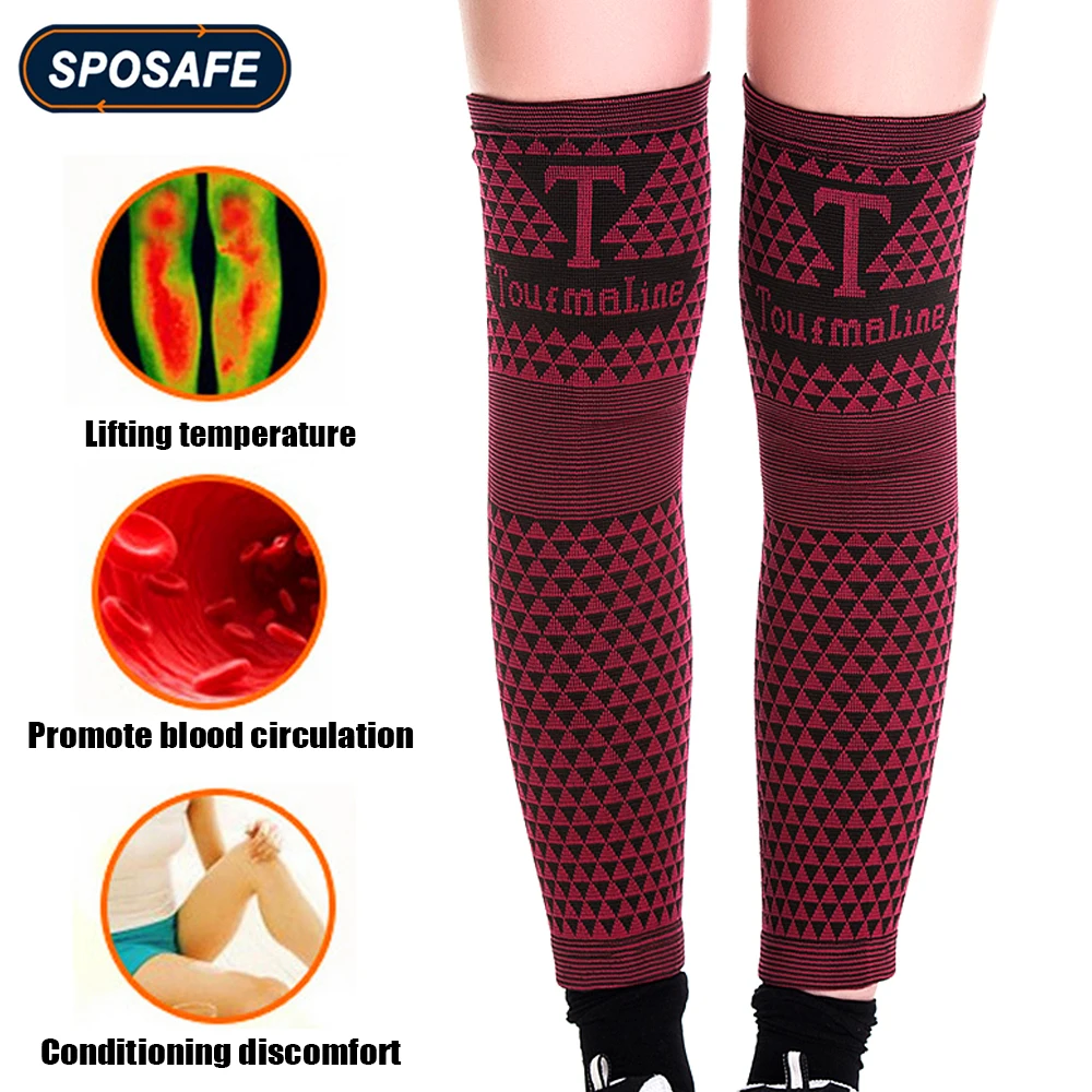 2Pcs/Pair Tourmaline Magnetic Warm Knee Pads High Elastic Knee Protector Leg Support Sleeves for Rheumatoid Arthritis