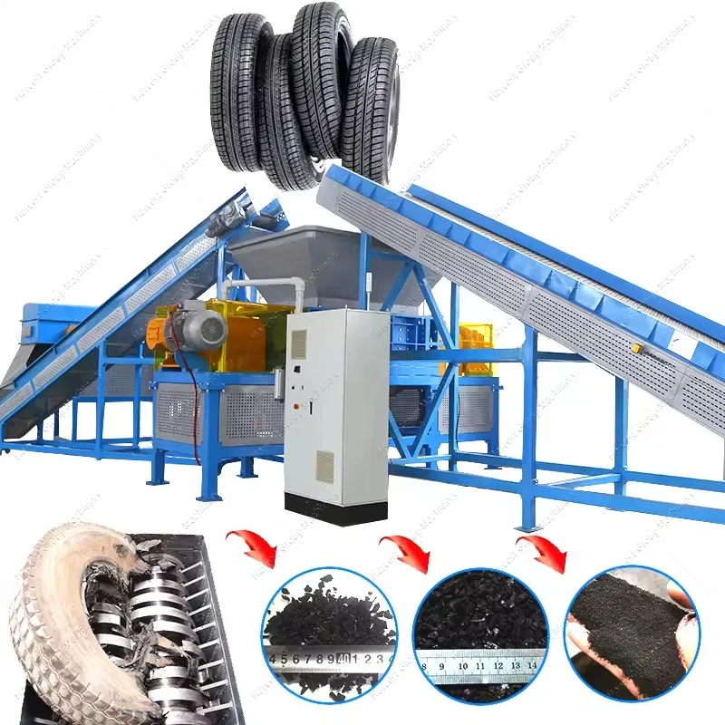 Heavy Duty Fully Automatic Tire Shredder Recycling Line Shredder Machine Tires Price