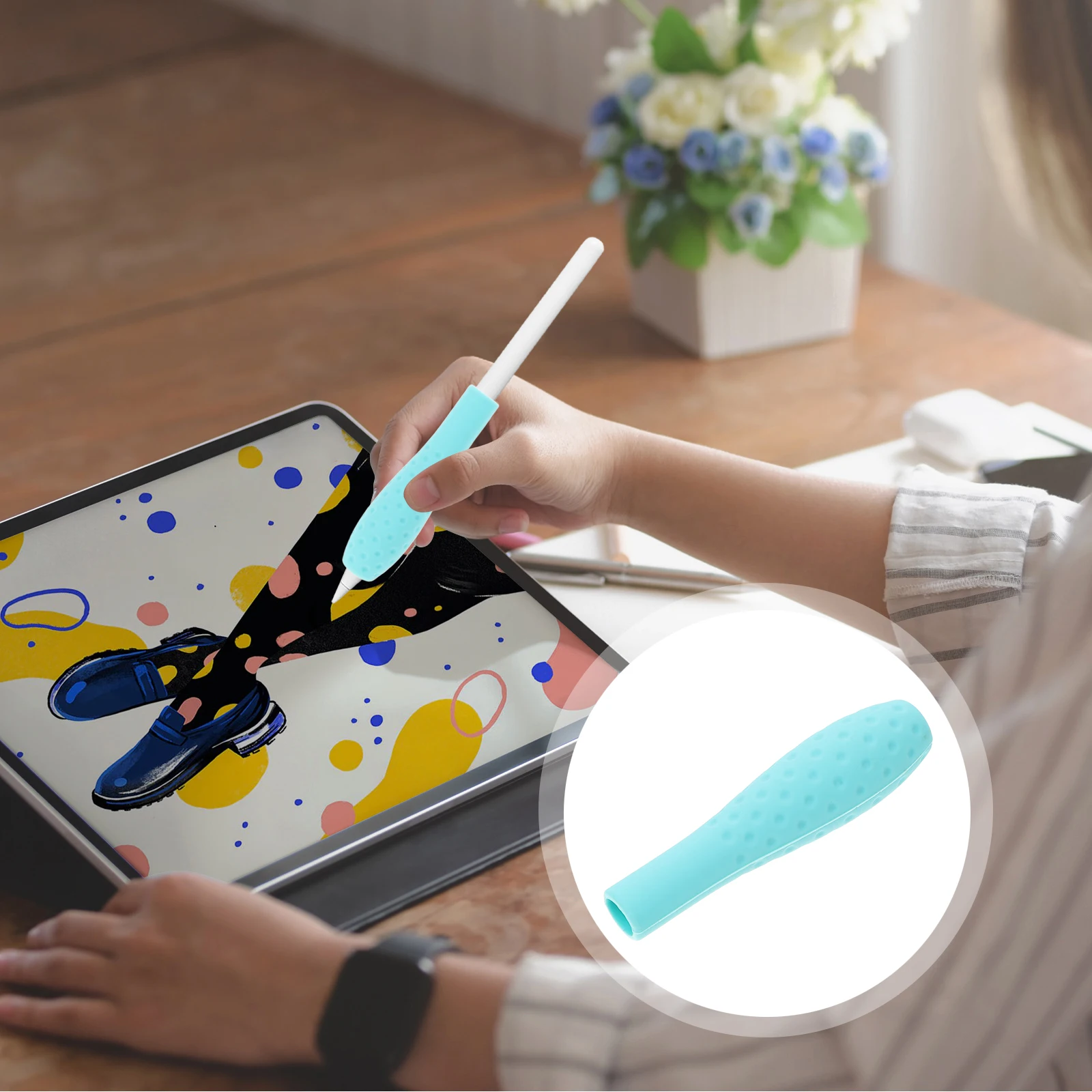 Soporte de agarre para lápiz de silicona, cubierta protectora para lápiz, ligero, sin polvo, a prueba de arañazos, accesorio de lápiz táctil