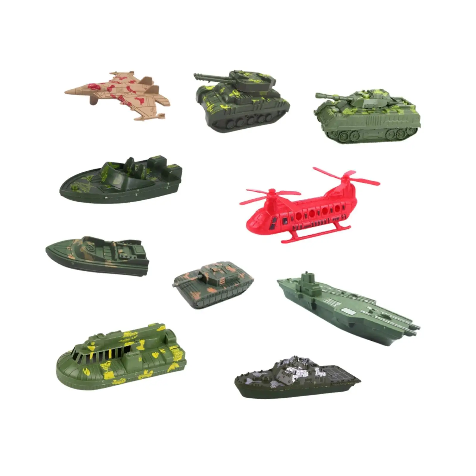 

10Pcs Navy Ship Toy with Small Scale Model Fighter Submarine Toy for Kids