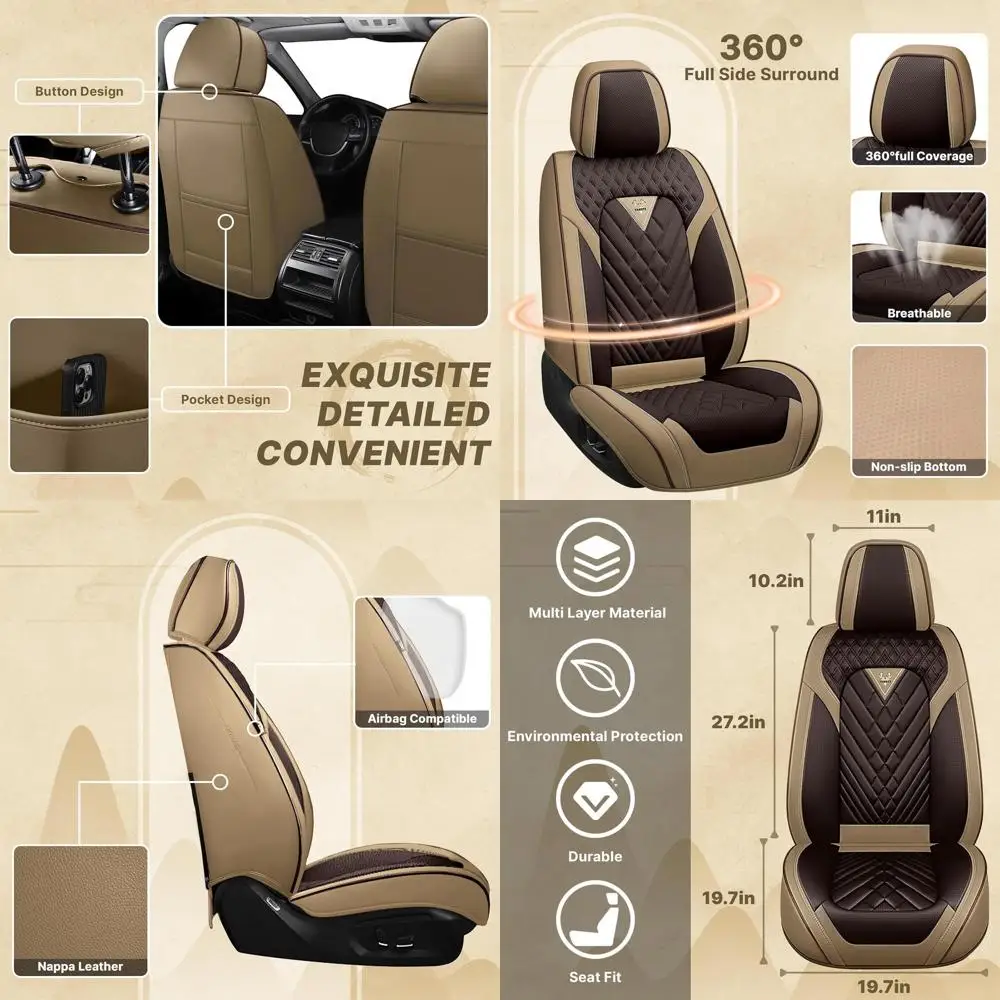 

Кожаные чехлы на сиденья, подходящие для сидений F150 2009-2025, сиденья F250 F350 F450, 2011-2025 годов, чехол на сиденье пикапа с полным покрытием (передний O