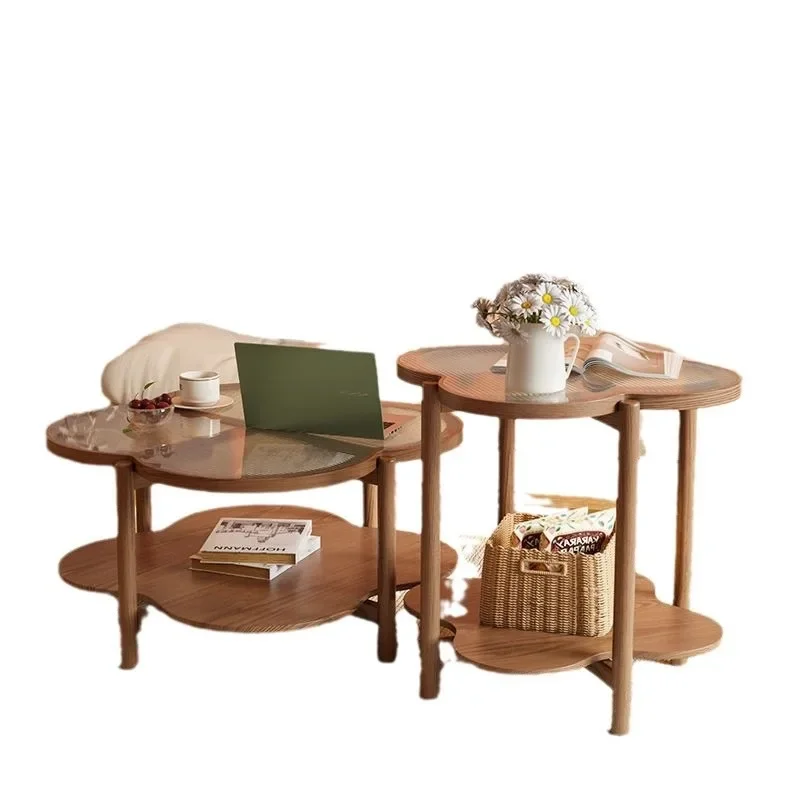 Cloud coffee table Solid wood Nordic living room Home simple modern small apartment coffee table