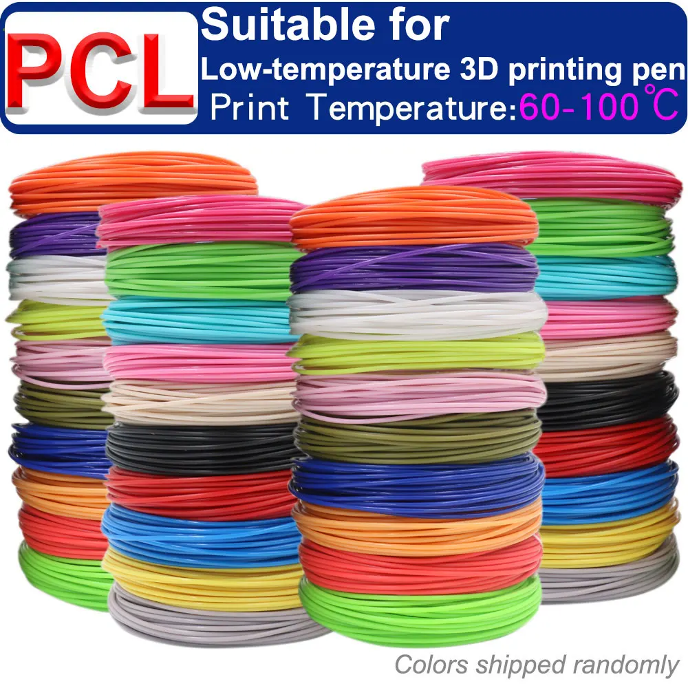 

Новые расходные материалы для нити PCL, подходящие для низкотемпературных детских ручек для 3D-печати, безопасные, бездымные, красочные, 60-100 градусов Цельсия