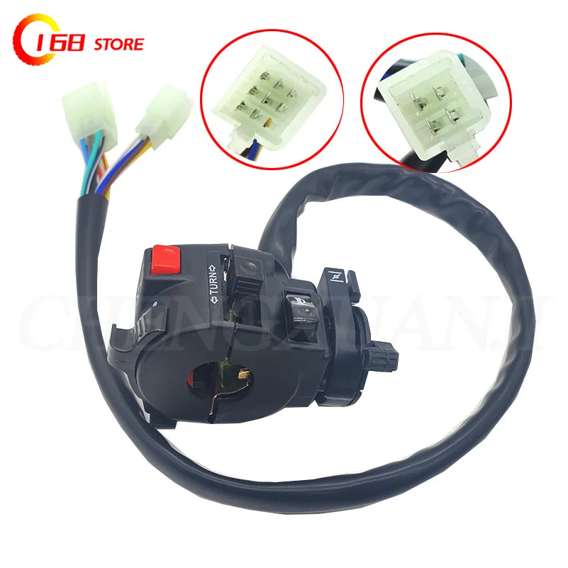 Motorcycle Electric Start Switch Horn Turn Signals Indicator Switch Far Near Light Button for Honda Yamaha KTM Kawasaki Etc ATV