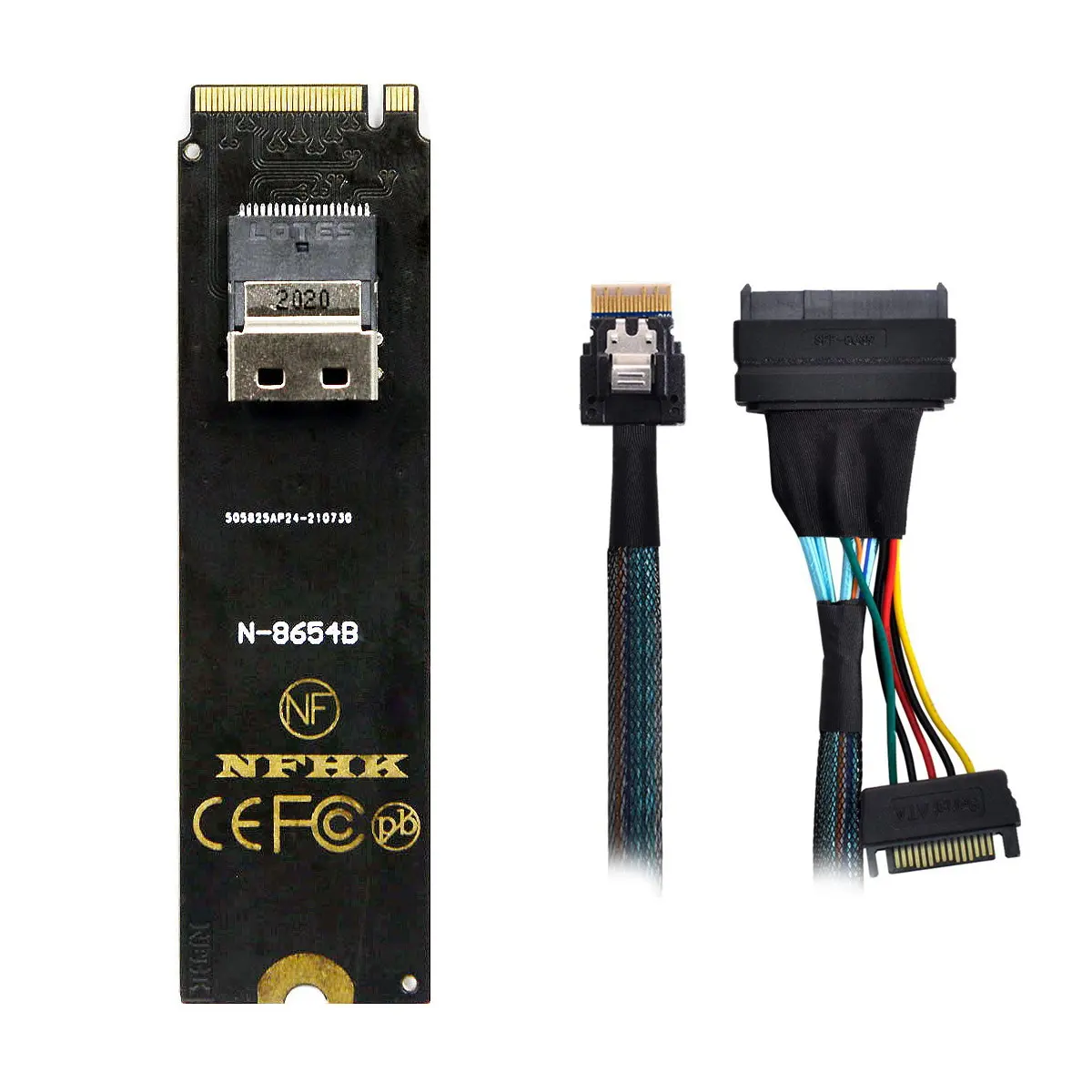 50 سنتيمتر NGFF M-Key NVMe إلى SFF-8654 Slimline SAS بطاقة محول U.2 U2 SFF-8639 NVMe PCIe SSD كابل للوحة الرئيسية SSD