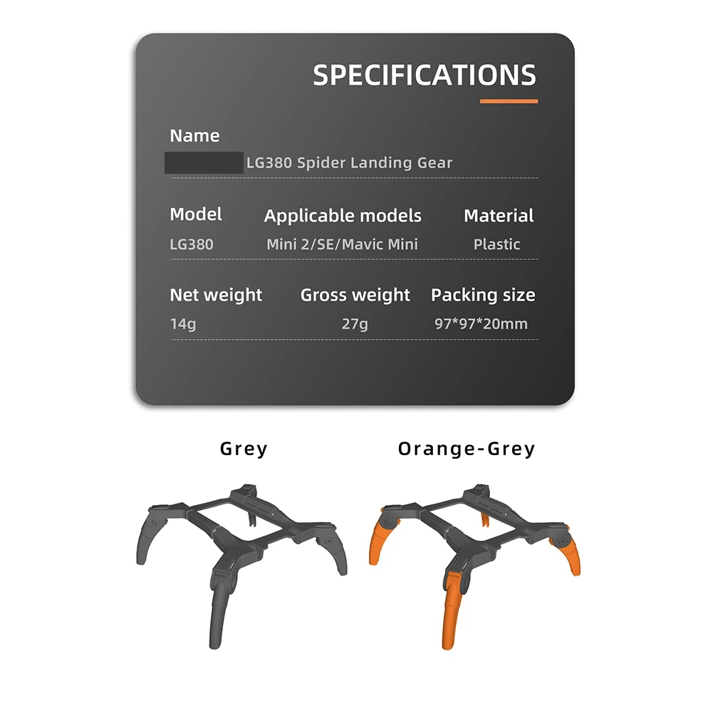 Spider Integrated Landing Gear for Mini 2/SE/ Mini Tripod Extension Protector Increased Fuselage Heigh,Yellow