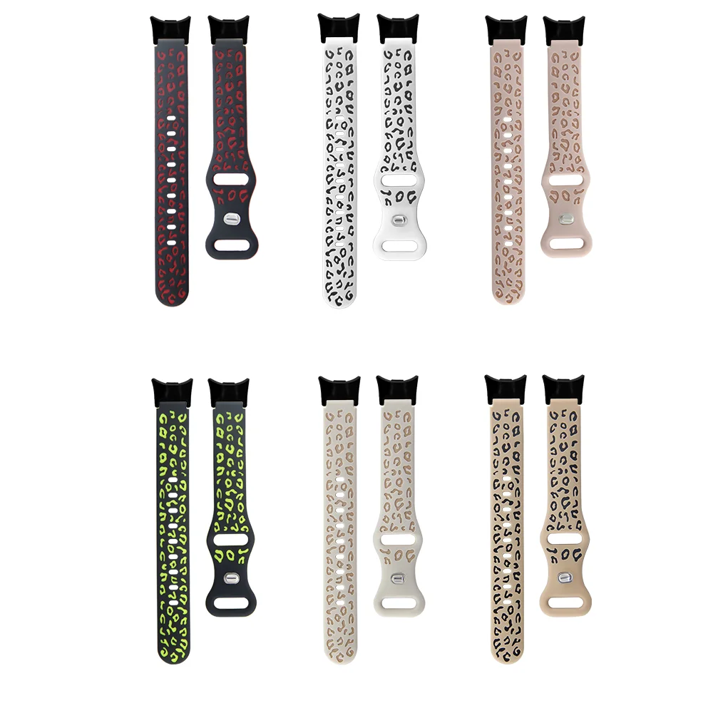 حزام بديل بطبعة الفهد لساعة Xiaomi Mi Band 8 8NFC من السيليكون المسامي سريع الإصدار وقابل للتعديل