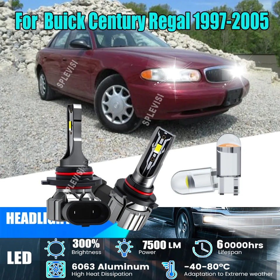 

9005 9006 881 Car High Low Beam Headlight LED White Bulbs For Buick Century Regal 1997 1998 1999 2000 2001 2002 2003 2004 2005