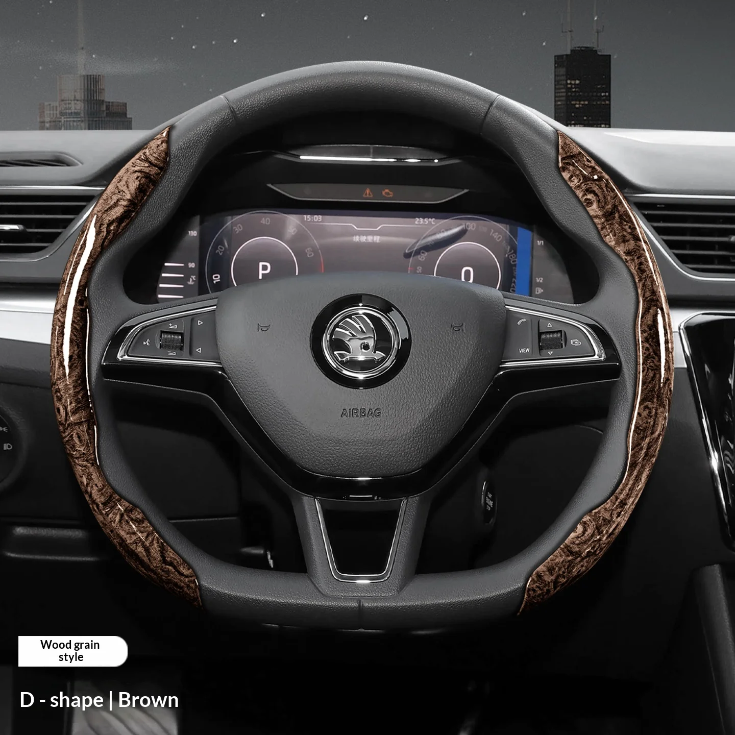 Imitation peach wood texture steering wheel cover segmented imitation wood grain steering wheel cover for safe driving of cars