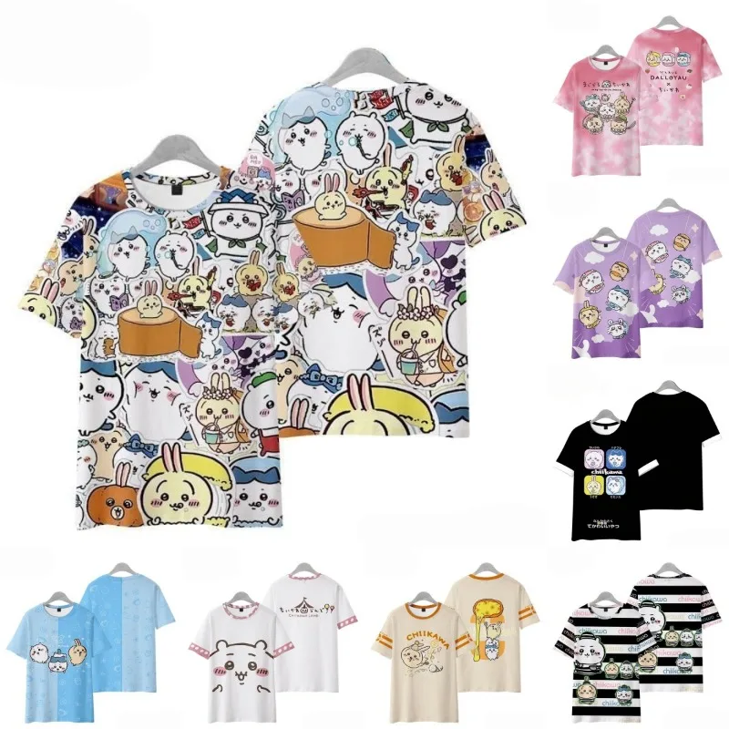 2026 New Chiikawa Short-Sleeve T-Shirt – 3D Cartoon Print, Loose & Breathable Summer Top (Adult/Child Sizes – Family Matching)