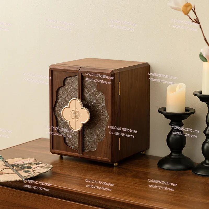 

National Style Hand Jewelry New Chinese Style Wooden Jewelry Box Storage Box High-end Exquisite