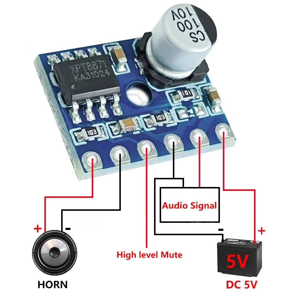 1/5/10PCS 5128 Amplifier Board 5W Class D Digital Amplifier Board Mono Audio Module Low Distortion VS88715V