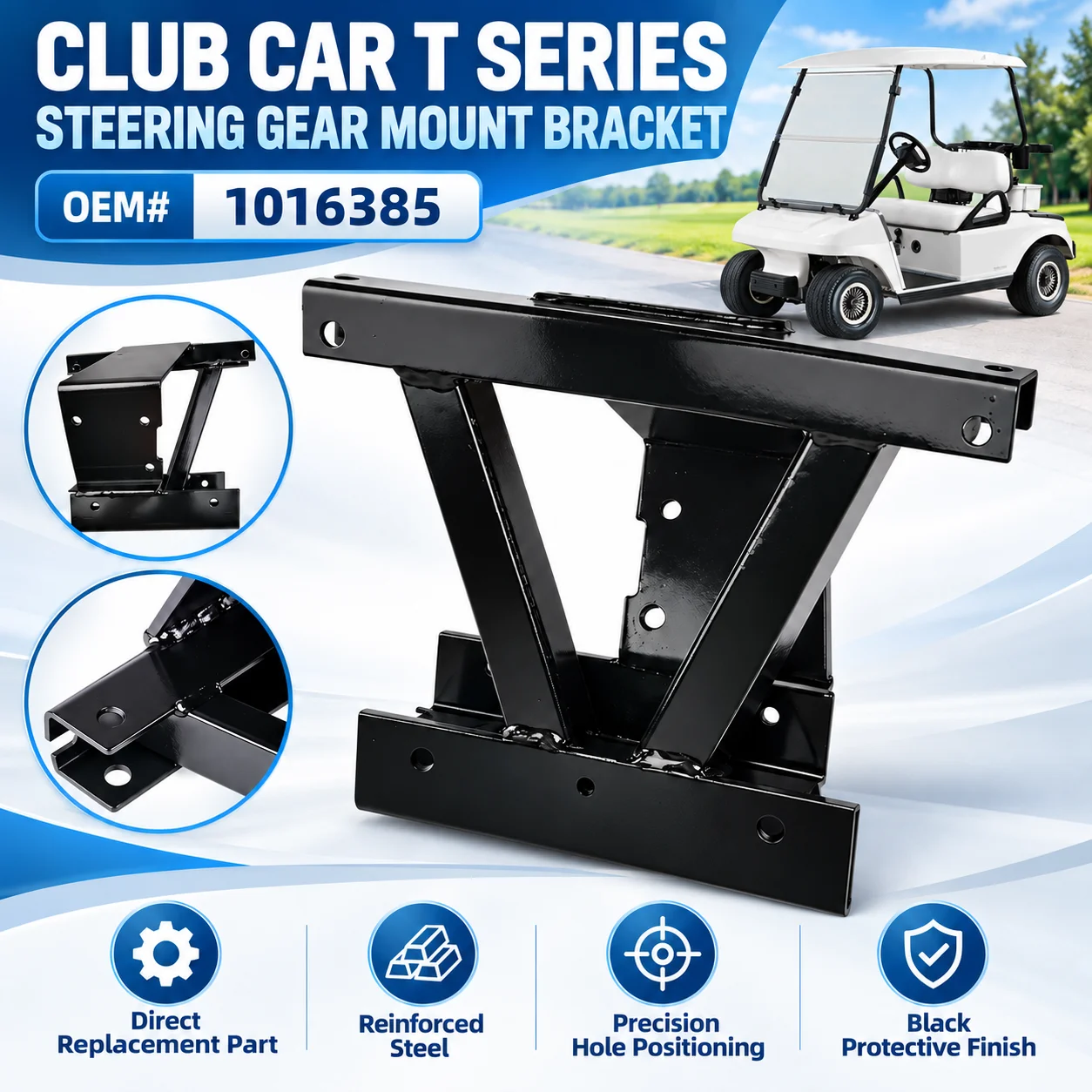 Club Car Golf Cart Steering Gear Mounting Bracket OEM#1016385, Electric Sightseeing Car Steering Box Support Frame