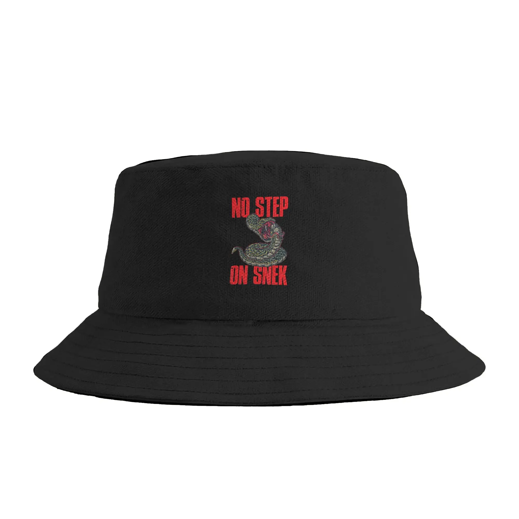 No Step On Snek Bucket Hat For Unisex  Fisherman Hats Korean Hunting Caps Foldable Outdoor Design Visor Hats