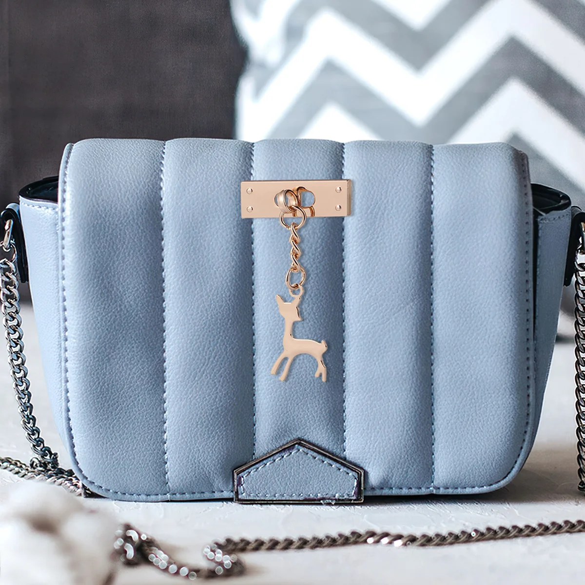 

10Pcs Decorative Buckle Zinc Alloy Deer Shaped Bag Buckle DIY Accessories Handmade Bag Material Elegant Durable Golden