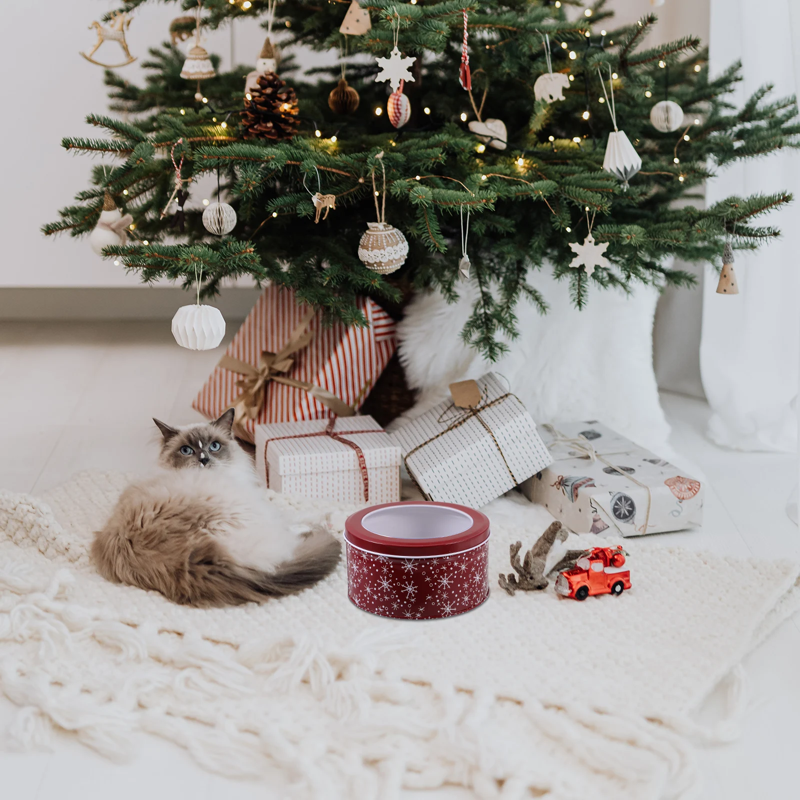 

Boxes Small See Biscuit Retro Candy Christmas Treat Tins Container Cookie Tinplate