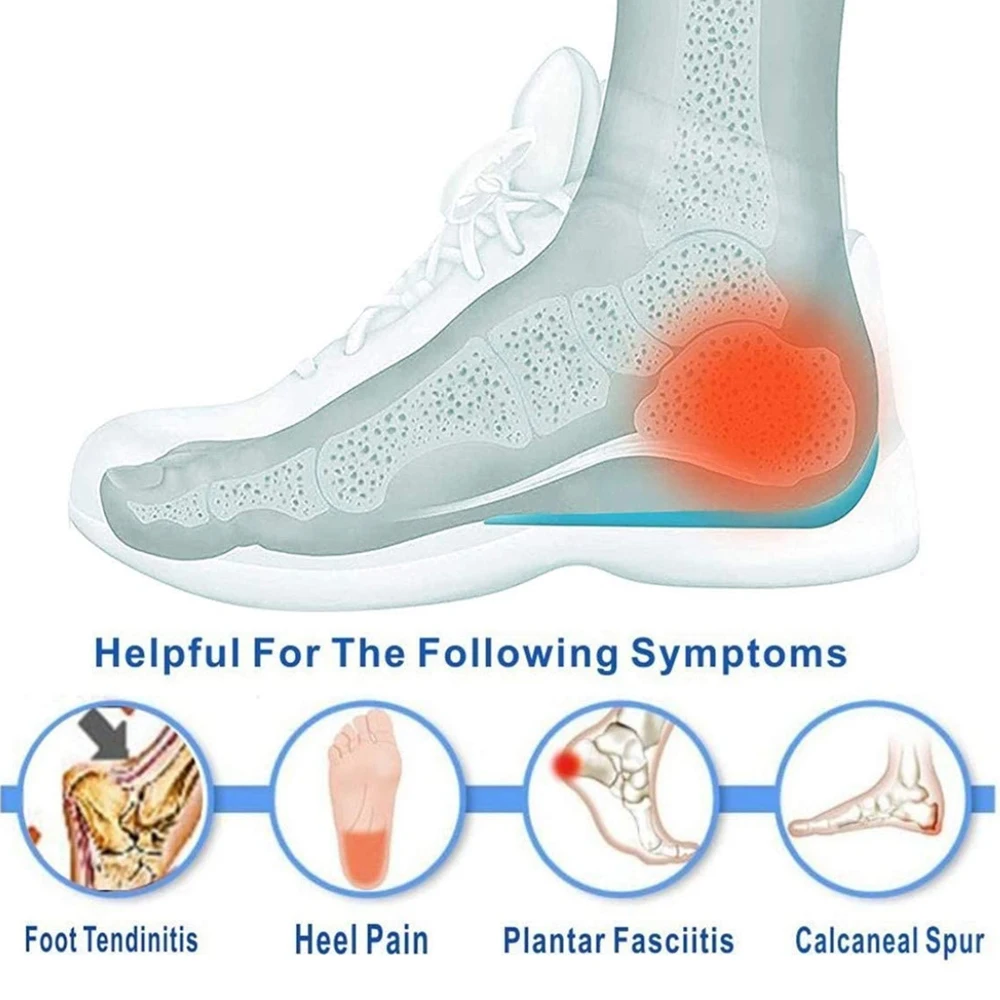 Silikon-Gel-Einlegesohlen für Fersensporn, Plantarfasziitis, Schmerzlinderung, Fersenkappeneinlagen, Kissen zur Höhenverstellung, Schuheinlagen – Detail 6