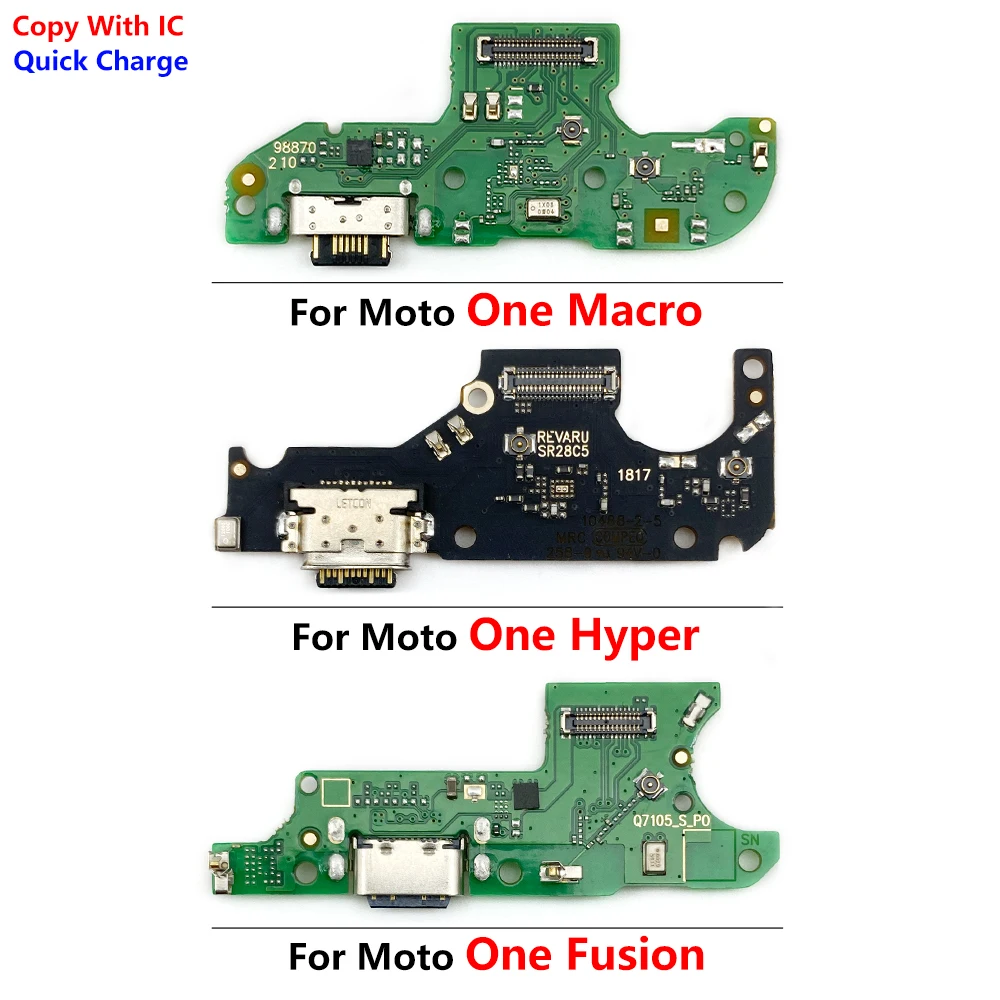 50Pcs，USB Charging Port Charger Connector Flex Board For Moto G22 G71 G51 5G E40 E20 E6 Plus E7 Power / One Fusion Hyper Macro