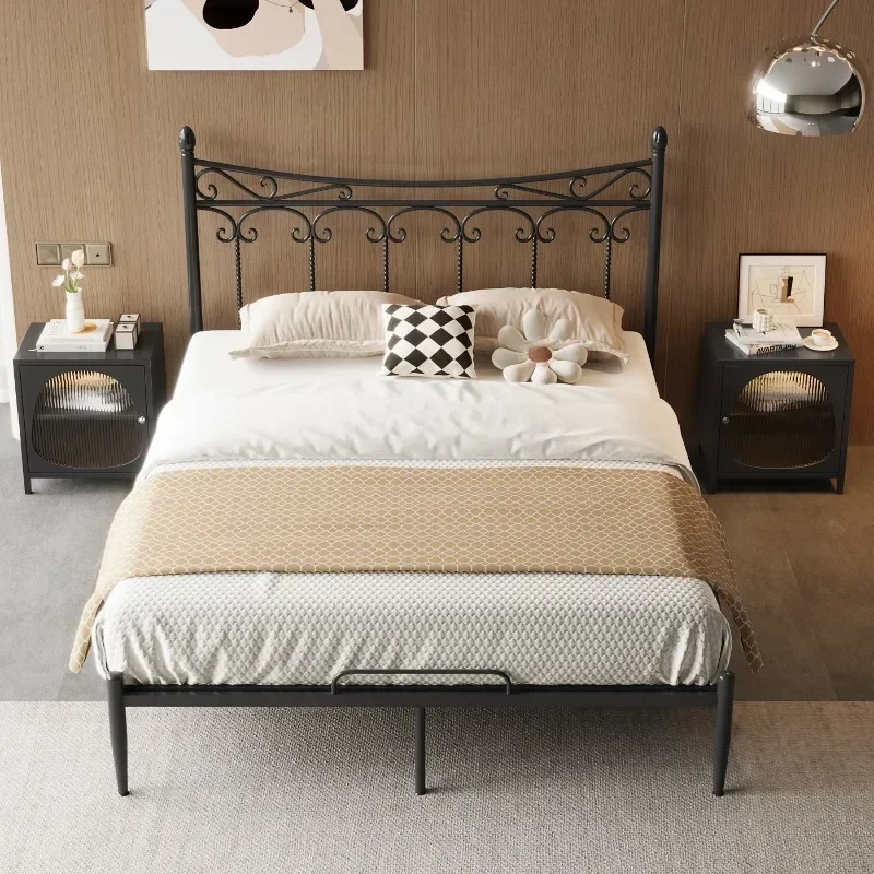 wrought iron bed frame small apartment master bedroom single bed light luxury retro bettgestelle und rahmen bedroom furniture
