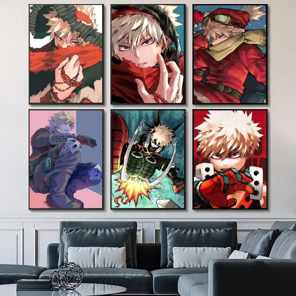 1PC Anime Characters B-Bakugo K-Katsuki Posters Fancy Wall Sticker for Living Room Bar Decoration Wall Decor