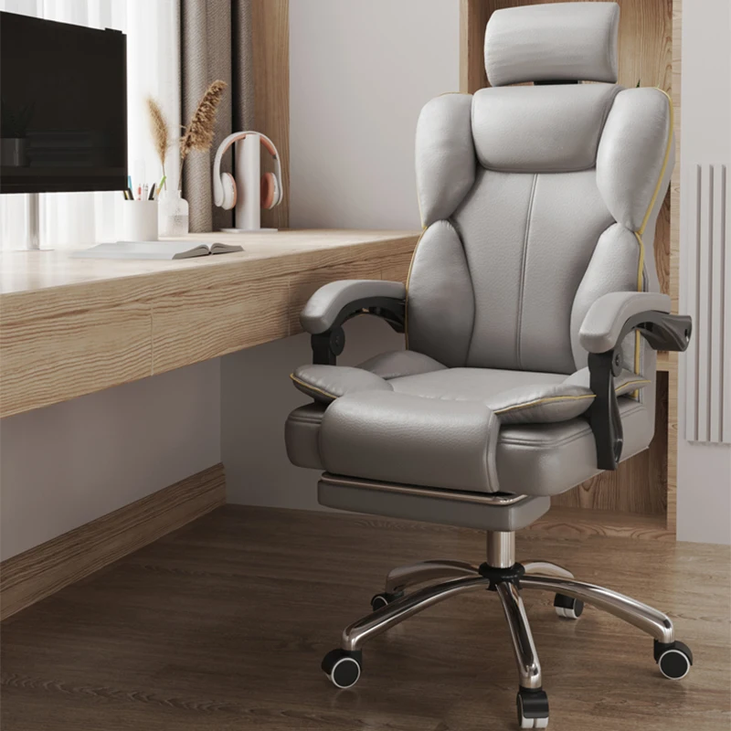 

Swivel Gaming Chair Office Bedroom Arm Leather Comfortable Rolling Salon Accent Study Chair White Cadeira Gamer Office Furniture