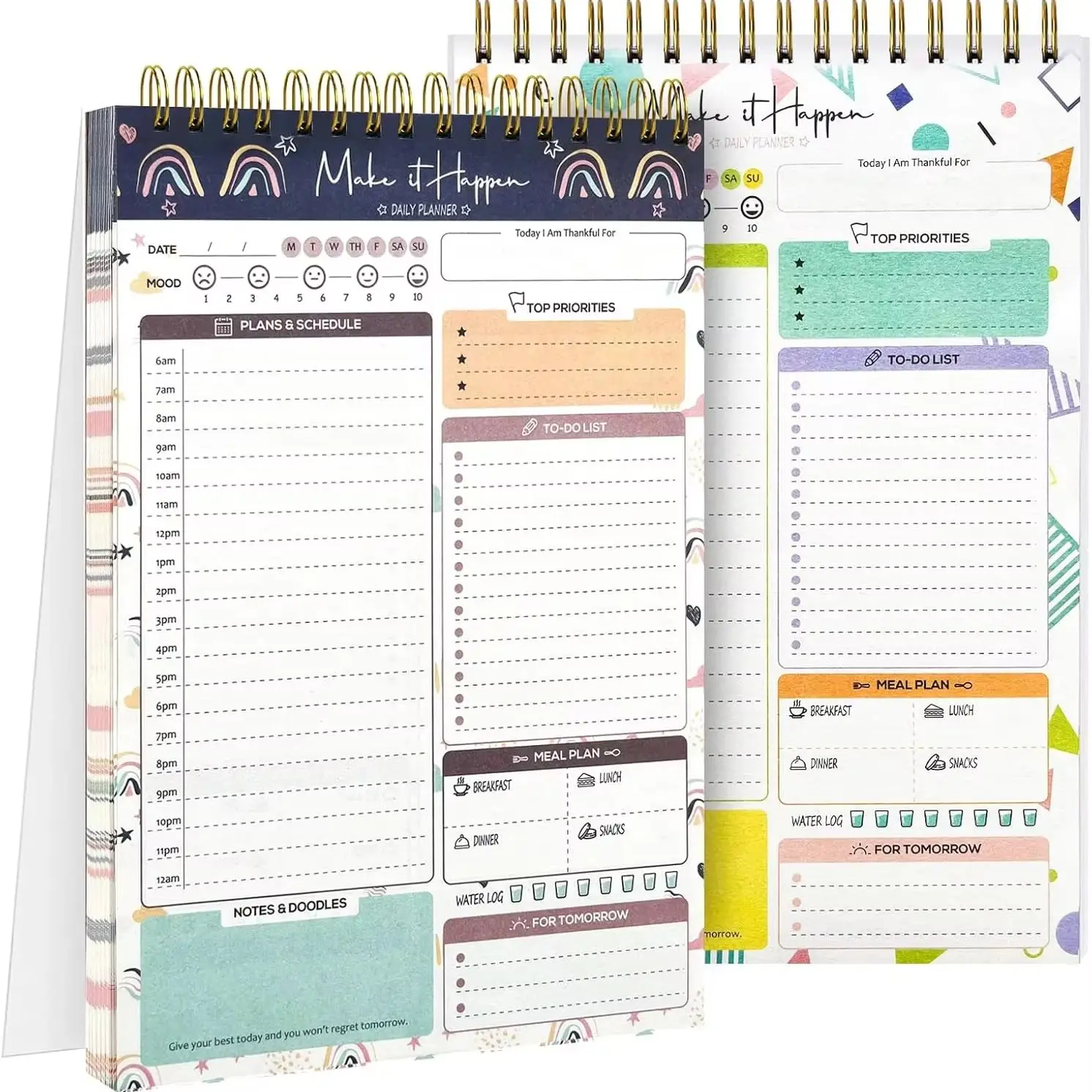 52 Daily Planner Sheets 6.5x10in Spring-Bound Notepad Planner Weekly Planner & Notebook & Schedule Organizer Stationery products