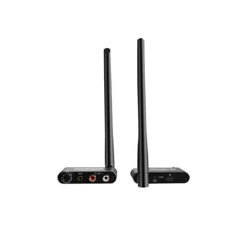 Transmissor e receptor de música de áudio wi-fi sem fio de 2,4 GHz com adaptador de áudio sem fio R/L RCA de 3,5 mm para DVD TV CD de computador