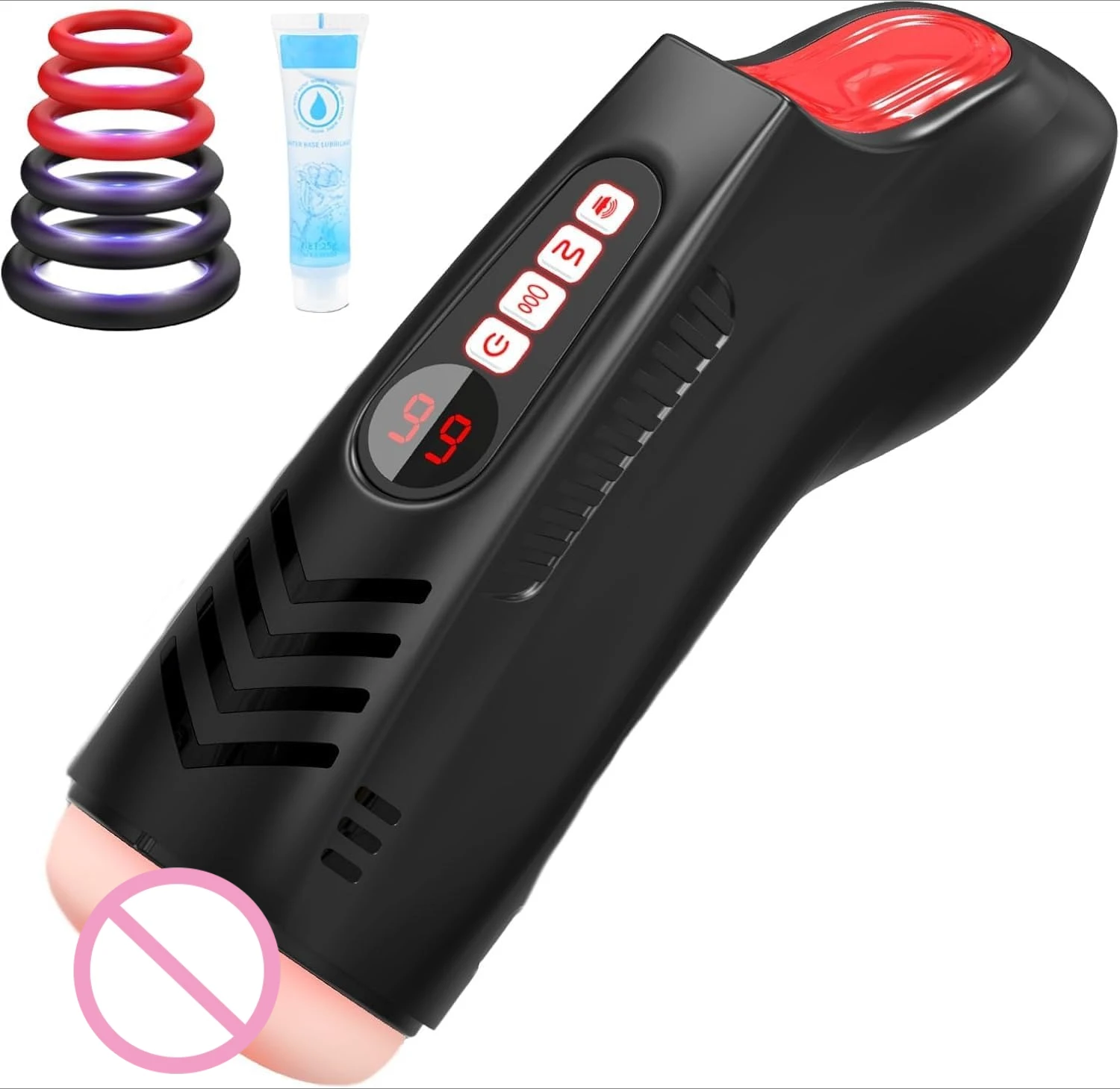 Automated Personal Massager Set with LED Display, Voice/Sound Modes, Rings & Lubricant Gel