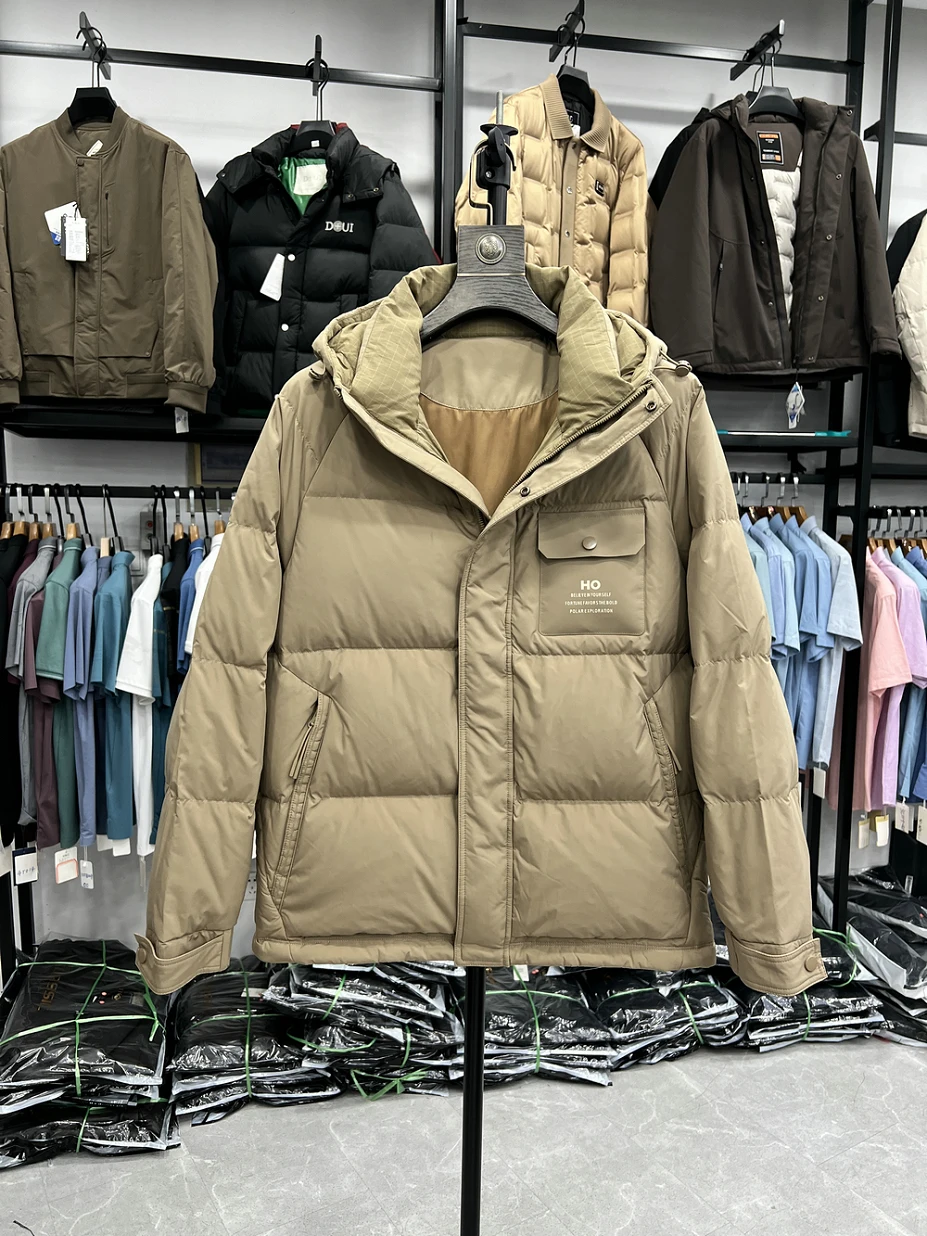 

Мужская повседневная универсальная теплая куртка-пуховик из полиэфирного волокна с наполнителем из перьев