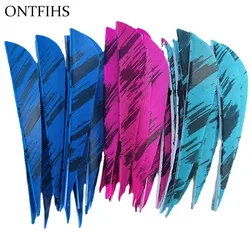 50 Pcs /lot  New  3 Inch Archery  Feather Water Drop Ink Painting Feathers Arrows Turkey Fletching