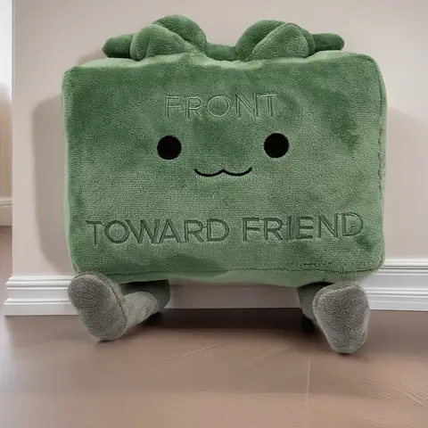 Clay the Claymore Plush Toys Kawaii Green Square Doll Pillow Accessories Gift Collection Model For Baby Girls Boys Birthday Gift