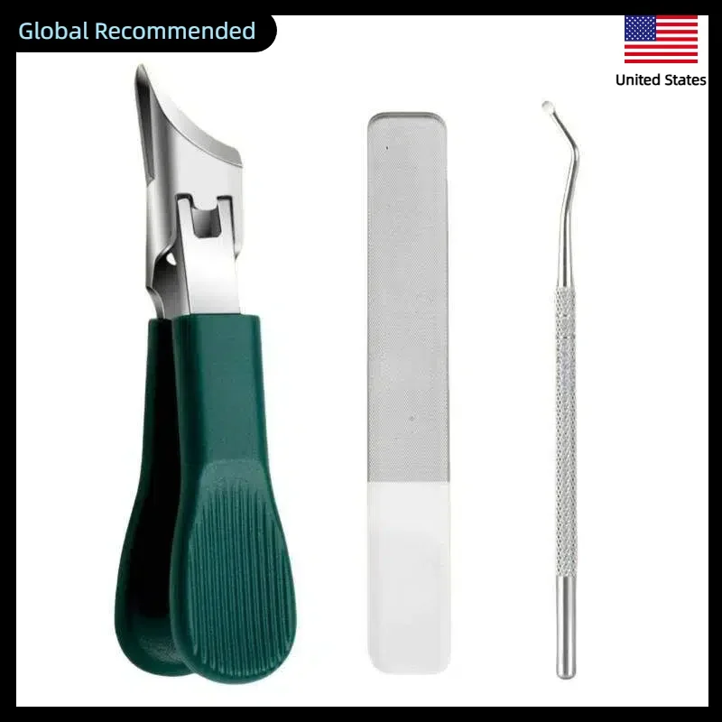 

Thick Nail Users’ Joy! 3-Piece Green Eagle Beak Clipper Set, Easy Cutting/Lifting/Filing