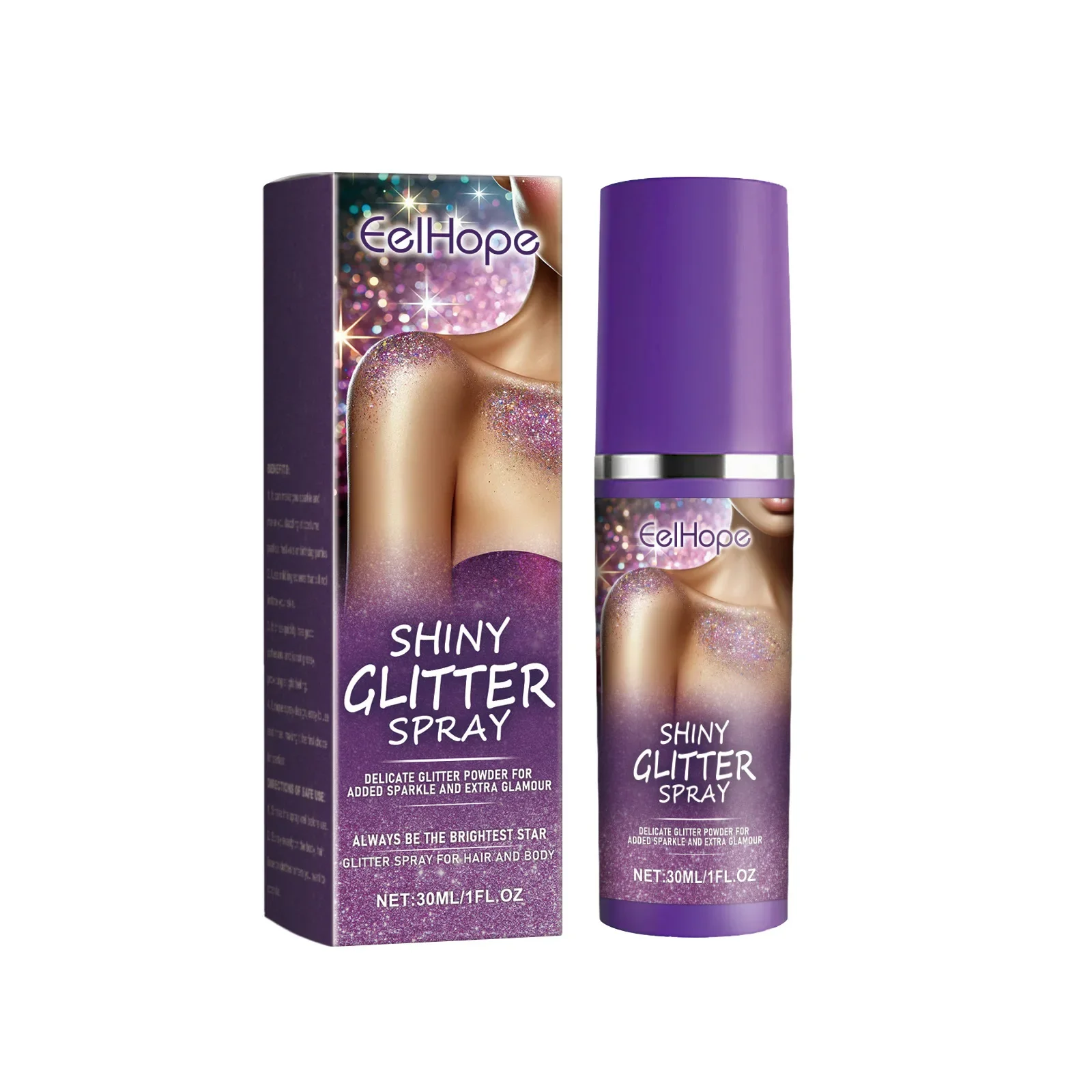 Spray de brillo de estrellas deslumbrantes para club nocturno, cuerpo de fiesta, clavícula, brazo, piel, cielo estrellado, Spray de brillo, maquillaje de Festival duradero Natural