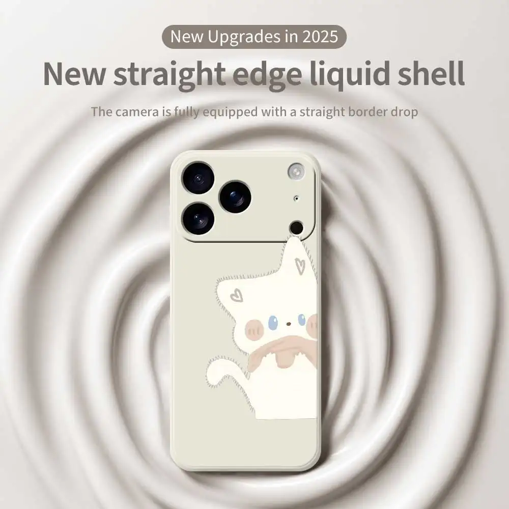 Cartoon Cat Phone Case For iPhone 17 Pro Max 17 Air 16 15 14 13 12 11 Pro Max XS Max 7 8 Plus 16e 16 15 Plus TPU Cover Coque