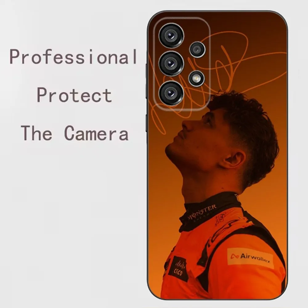 F1 Formula 1 L-Lando Norris  Phone Case For Samsung Galaxy A91,A80,A73,A72 ,A71,A53A52,A32 ,A31A22,A21s,A20,Black Cover