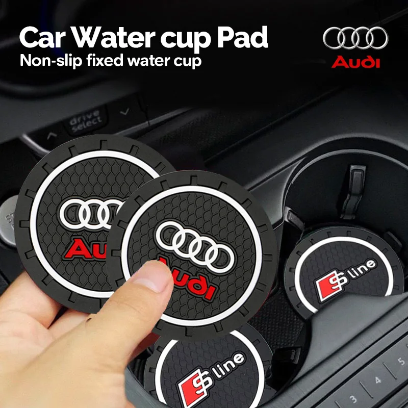 2PCS Car Water Cup Bottle Holder Anti-slip Pad Mat Silica Gel for Audi a3 a4 a5 a6 a7 a8 Q3 Q4 Q5 Q6 Q7 b8 b6 c6 8p b7 s3 s4 s5