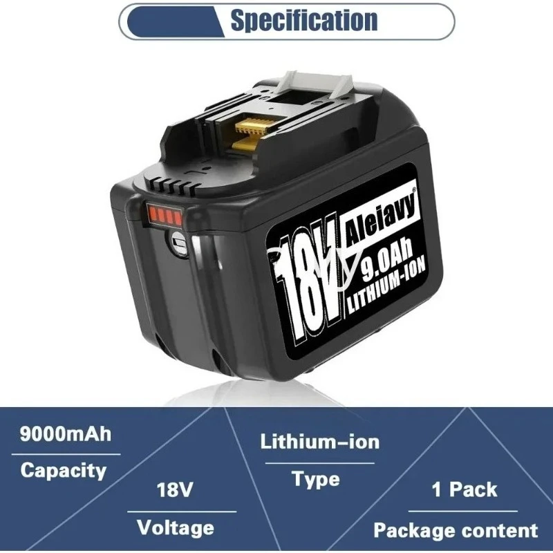 9000mAh for Makita 18V Battery Rechargeable Power Tools Battery 18V makita with LED Li-ion Replacement LXT BL1830 BL1860 BL1850