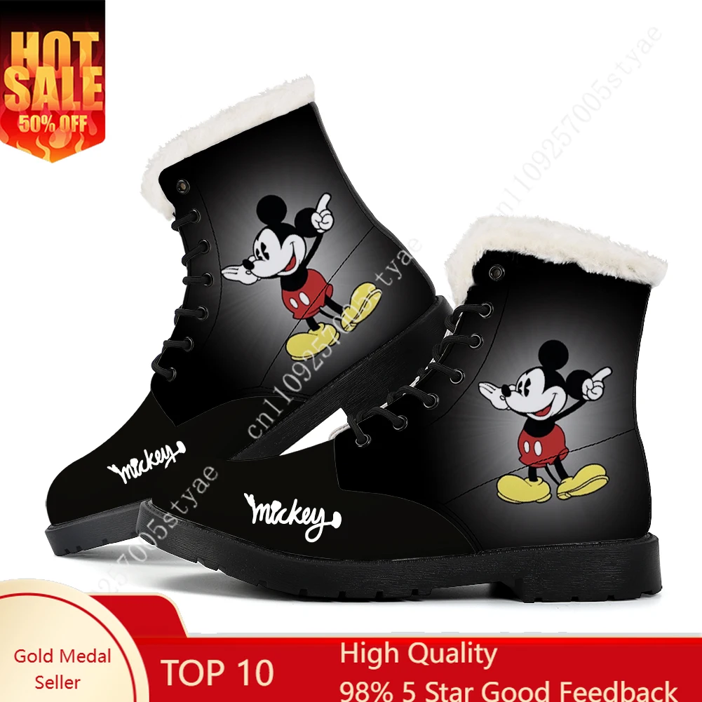 

Disney Mickey Mouse Plush Keep Warm Boots Mens Womens Winter Outdoor Hiking snow boots