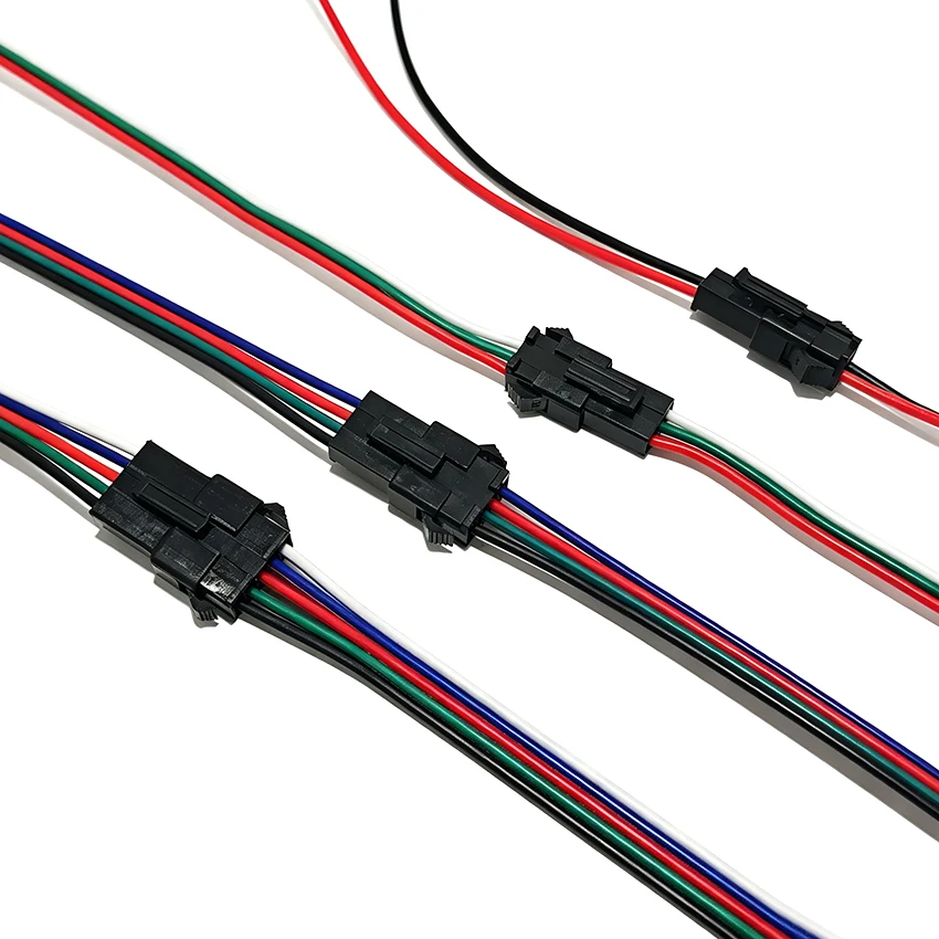 5Pair 15CM 2pin 3Pin 4p 5P 6Pin Led JST Connector SM Male Female Wire Connector Plug For RGB LED Light Lamp Driver