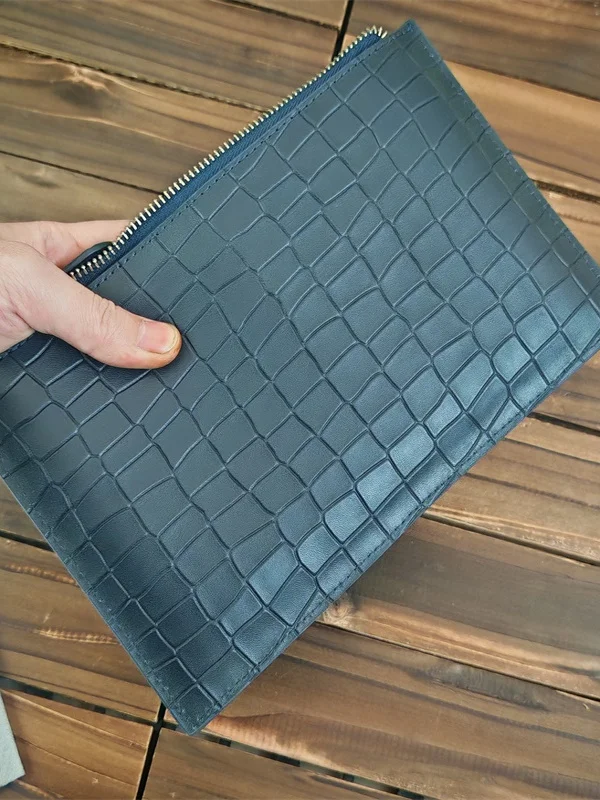 Portefeuille en cuir véritable pour hommes, enveloppe, sac à main, couche supérieure en peau de vache, sans étiquette, marque douce, Busin, enveloppe portable décontractée, singe