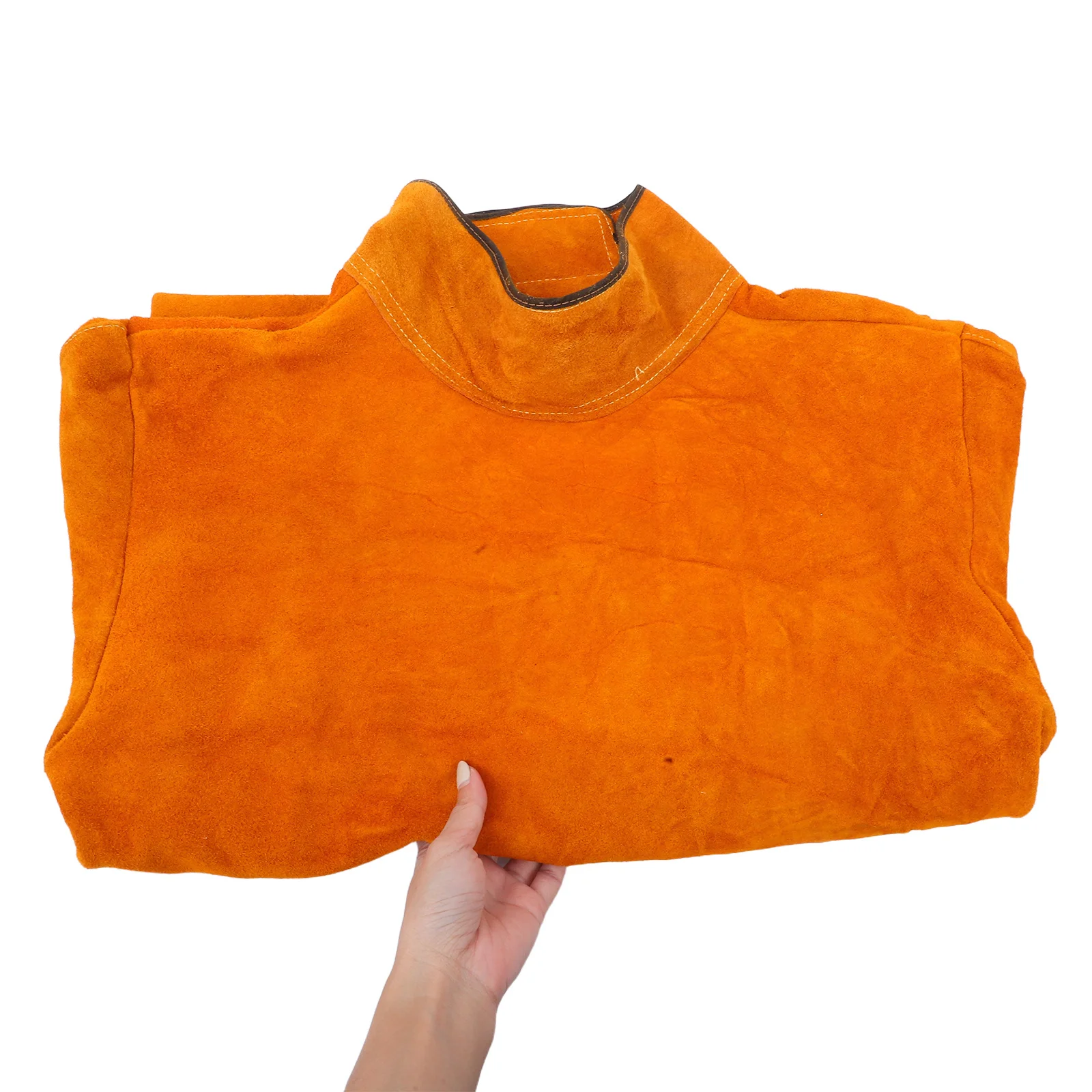 

Welding Orange Cowhide Heat Resistant Fireproof Welding Apron Adjustable Quick Release Straps Workshop