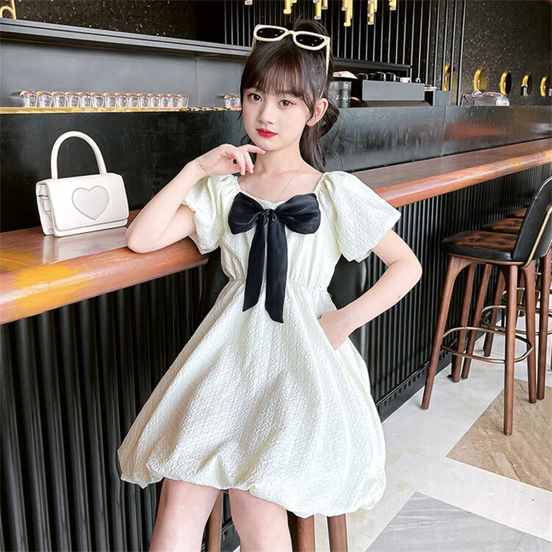 Girls Summer Dress 2024 New CuHK children Korean summer 3-12 year old 15 year old princess dress